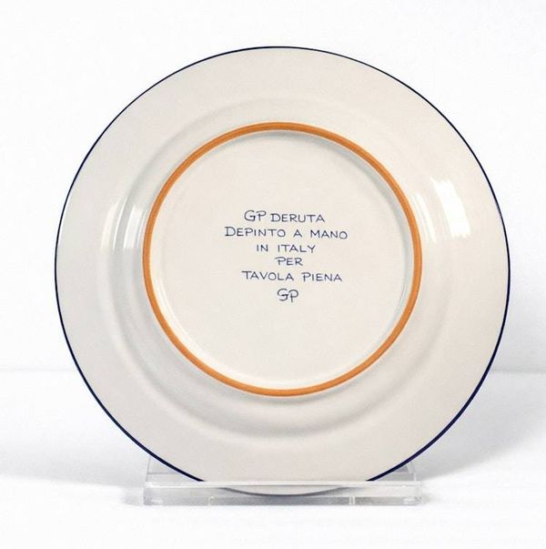 Alternate image for Intreccio Teal Rimmed Soup & Pasta Bowl | Hand-Painted Italian Soup Bowl from Deruta