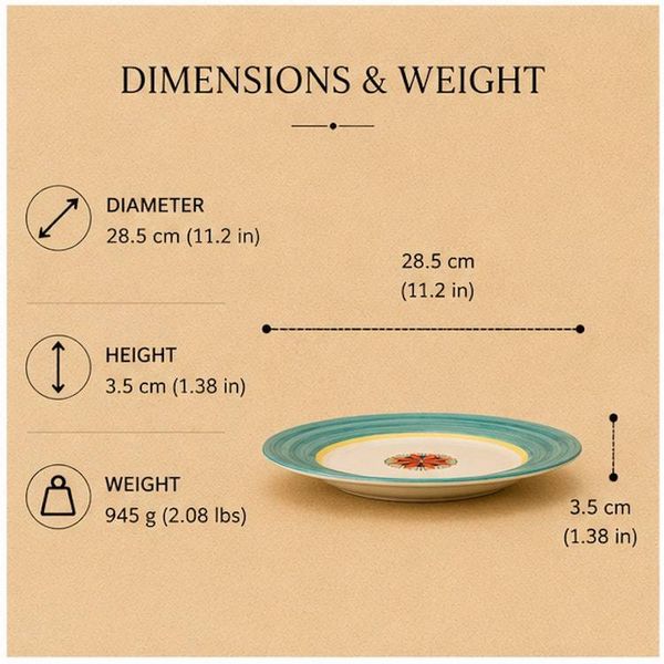 Alternate image for Intreccio Teal Dinner Plate | Hand-Painted Italian Dinner Plate from Deruta