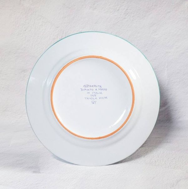 Alternate image for Intreccio Teal Dinner Plate | Hand-Painted Italian Dinner Plate from Deruta
