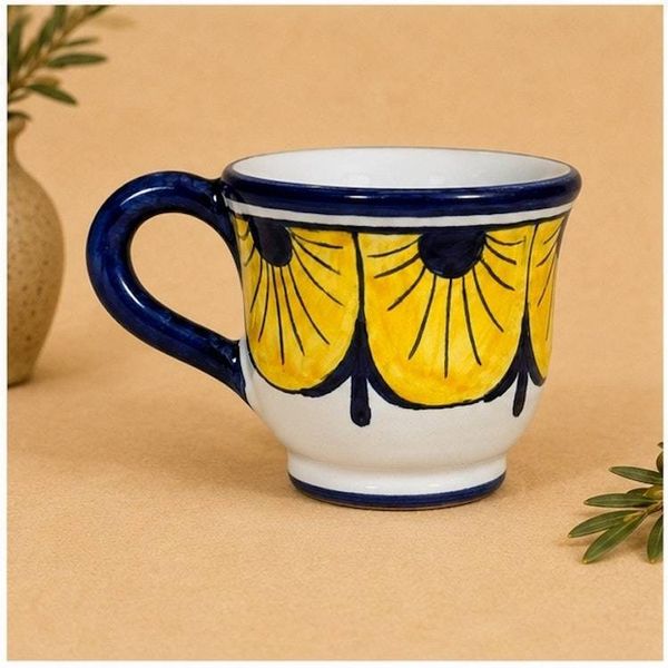 Alternate image for Stratificata Espresso Cup & Saucer | Hand-Painted Italian Espresso Set from Deruta