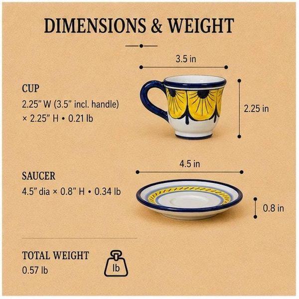 Alternate image for Stratificata Espresso Cup & Saucer | Hand-Painted Italian Espresso Set from Deruta