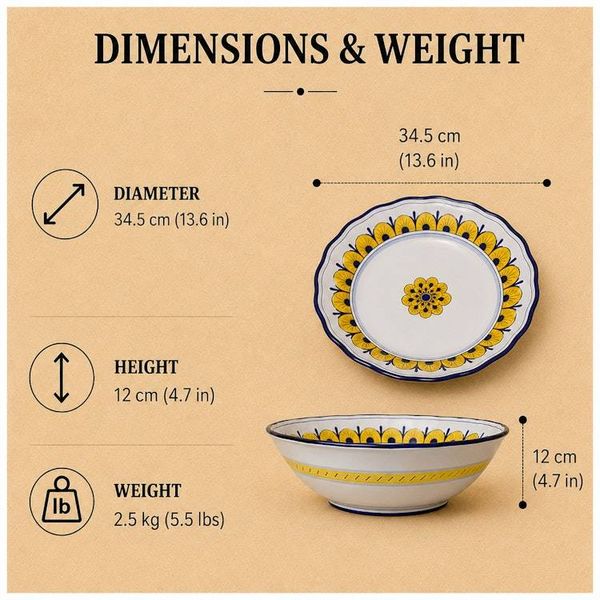 Alternate image for Stratificata Large Serving Bowl | Hand-Painted Italian Serving Bowl from Deruta