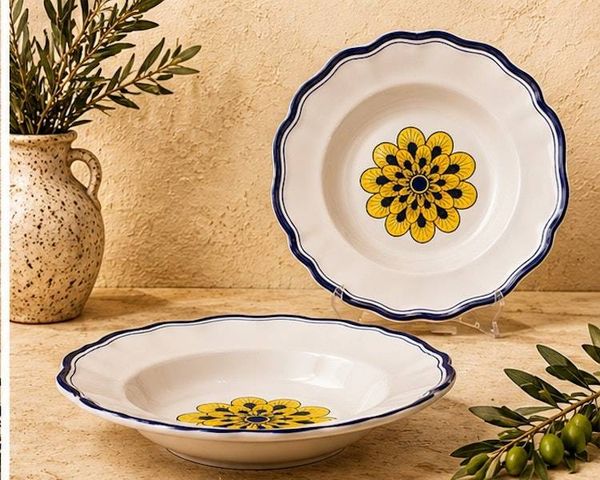 Alternate image for Stratificata Rimmed Soup Bowl | Hand-Painted Italian Soup Bowl from Deruta