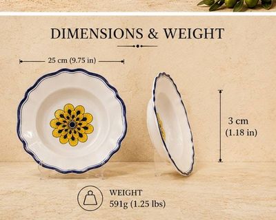 Alternate image for Stratificata Rimmed Soup Bowl | Hand-Painted Italian Soup Bowl from Deruta