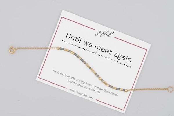 Alternate image for Custom Morse Code Bracelet, Until We Meet Again | Memorial Gift Ideas | Hidden Message Jewelry