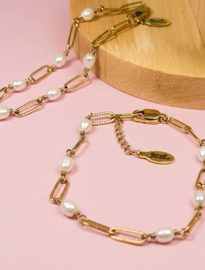 Alternate image for Freshwater Pearl Chain Bracelet