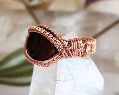 Alternate image for Fire Agate Copper Wire Wrapped Ring