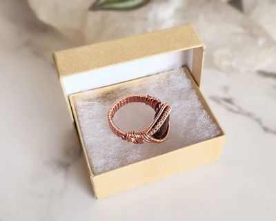 Alternate image for Fire Agate Copper Wire Wrapped Ring