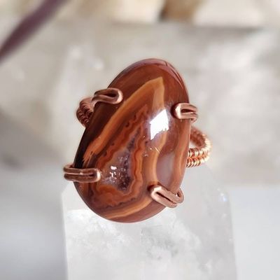 Alternate image for Great Lakes Agate Copper Wire Wrapped Ring