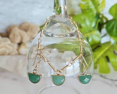 Alternate image for Aventurine Gold-Colored Sterling Silver Jewelry Set
