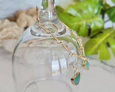 Alternate image for Aventurine Gold-Colored Sterling Silver Jewelry Set