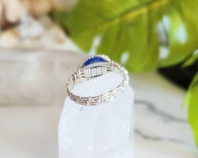 Alternate image for Sterling Silver Blue Eye Wire Wrapped Ring