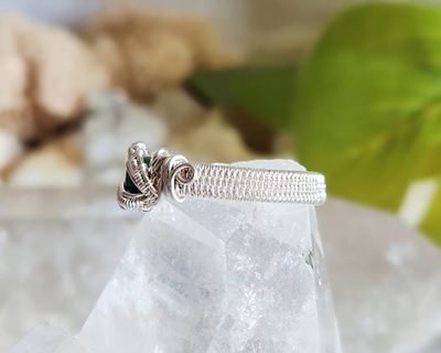 Alternate image for Malachite Sterling Silver Wire Wrapped Ring