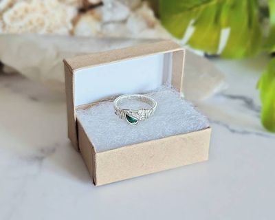 Alternate image for Malachite Sterling Silver Wire Wrapped Ring