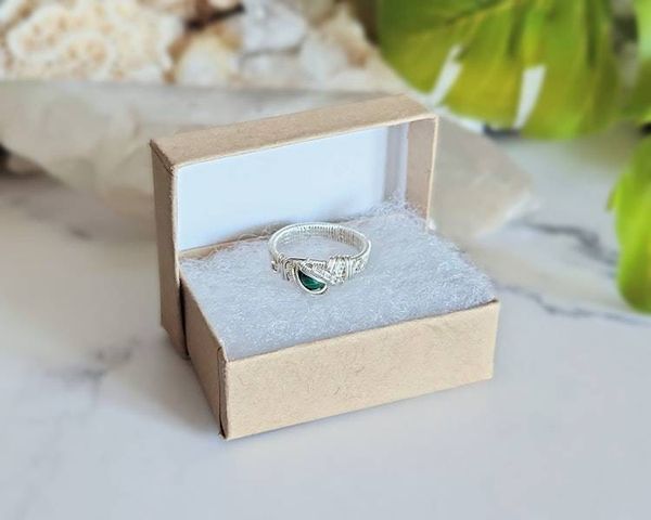 Alternate image for Malachite Sterling Silver Wire Wrapped Ring