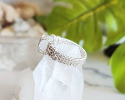 Alternate image for Rainbow Moonstone Sterling Silver Wire Wrapped Ring