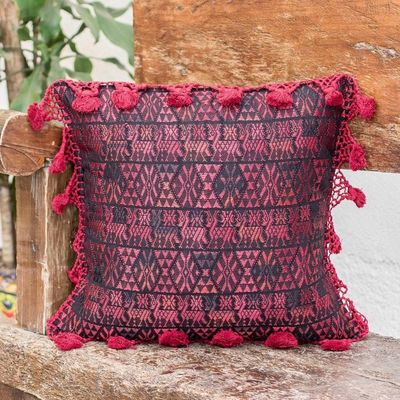 Primary image for Artisan Crafted Throw Pillow Cover Coban Culture in Cherry