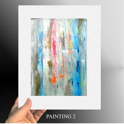 Alternate image for Disconnect 1 and 2 - Original 2-Piece Abstract Acrylic Painting Set on Watercolor Paper - 9 x 12 Each - Diptych Set - Unframed - Free Shipping