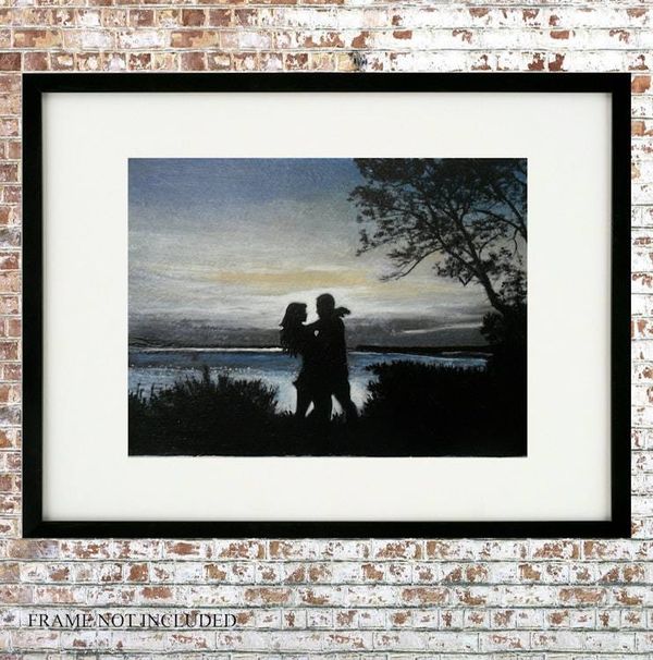 Alternate image for Lovers - Original Abstract Acrylic Painting on Watercolor Paper - 14 x 11 - Expressive Layered Texture - Unframed - Free Shipping