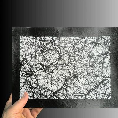 Alternate image for Confusion - Original Abstract Expressionist Acrylic Painting on Watercolor Paper - 12 x 9 - Drip and Splatter Technique - Unframed - Free Shipping
