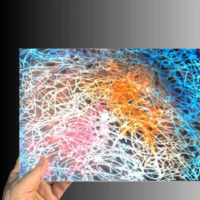 Alternate image for Life - Original Abstract Expressionist Acrylic Painting on Watercolor Paper - 12 x 9 - Drip and Linear Webbing Technique - Unframed - Free Shipping