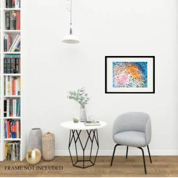 Alternate image for Life - Original Abstract Expressionist Acrylic Painting on Watercolor Paper - 12 x 9 - Drip and Linear Webbing Technique - Unframed - Free Shipping