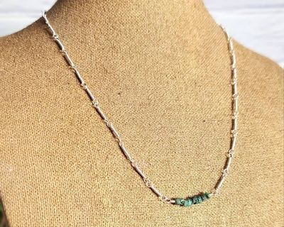 Alternate image for Sterling Silver Emerald Gemstone Necklace