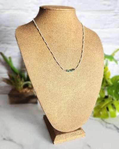 Alternate image for Sterling Silver Emerald Gemstone Necklace