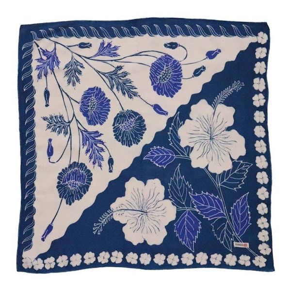 Alternate image for Full Hand Drawn Batik Tulis Bandana Authentic, 100% Soft Cotton, Hibiscus Poppy Flowers , Pagi Sore