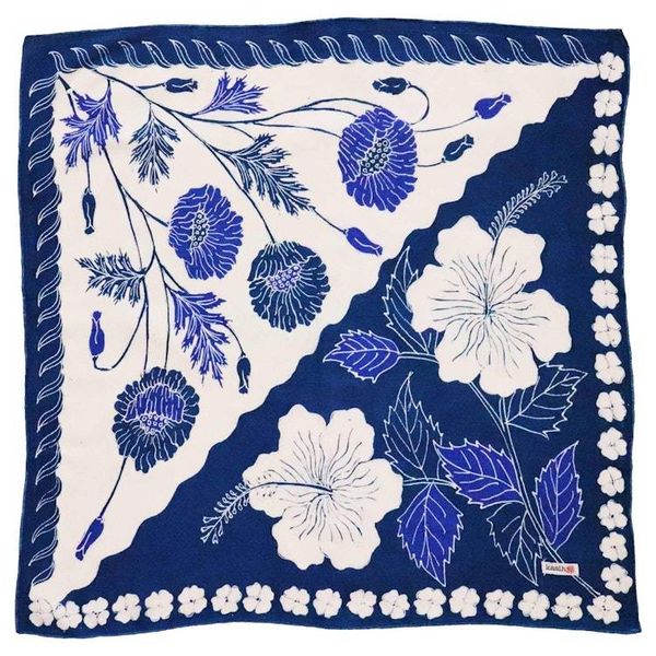 Alternate image for Full Hand Drawn Batik Tulis Bandana Authentic, 100% Soft Cotton, Hibiscus Poppy Flowers , Pagi Sore