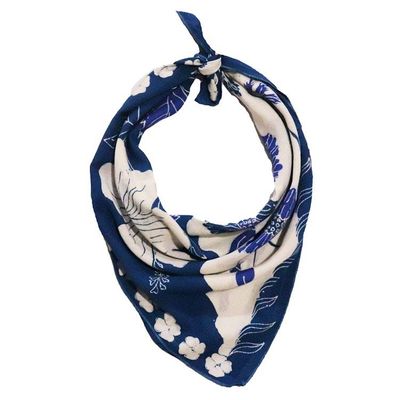 Alternate image for Full Hand Drawn Batik Tulis Bandana Authentic, 100% Soft Cotton, Hibiscus Poppy Flowers , Pagi Sore