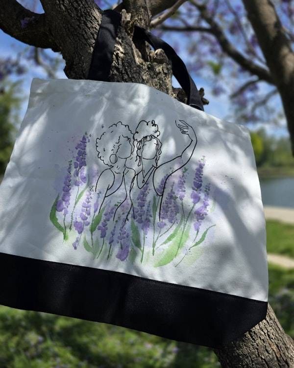 Alternate image for Lavender Encounter — Hand-Painted Canvas Tote