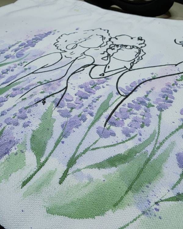 Alternate image for Lavender Encounter — Hand-Painted Canvas Tote