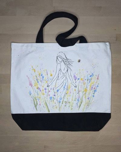 Primary image for Soft Meadow Study — Hand-Painted Canvas Tote