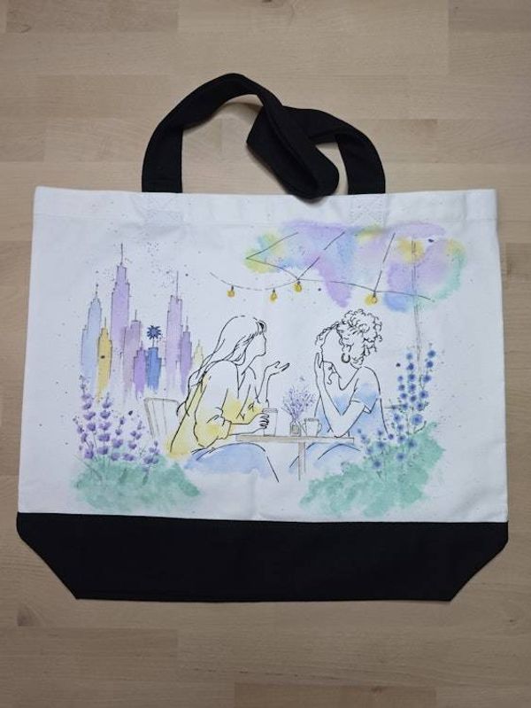 Alternate image for Shared Horizon — Hand-Painted Canvas Tote