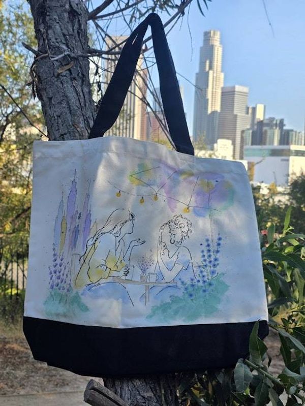 Alternate image for Shared Horizon — Hand-Painted Canvas Tote