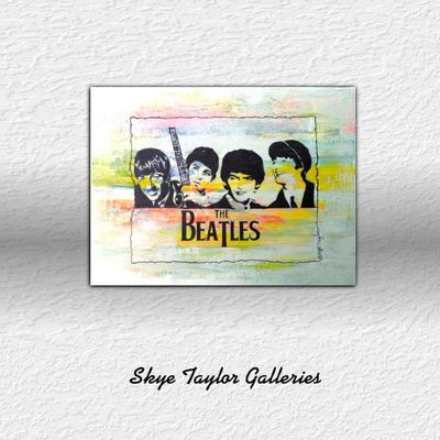 Primary image for Fab Four - Angels Are Real - Original Pop Art Acrylic Painting on Stretched Canvas - 16 x 12 x 3/4 - Ready to Hang - Free Shipping Description