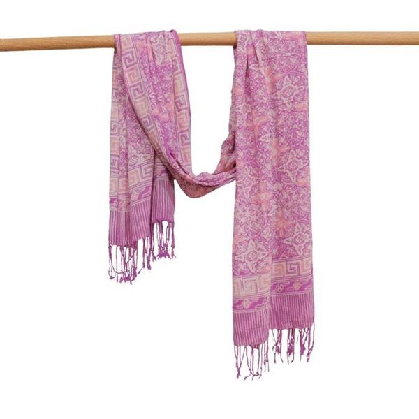 Alternate image for Handmade Batik Scarf - soft Cotton - Lavender Love