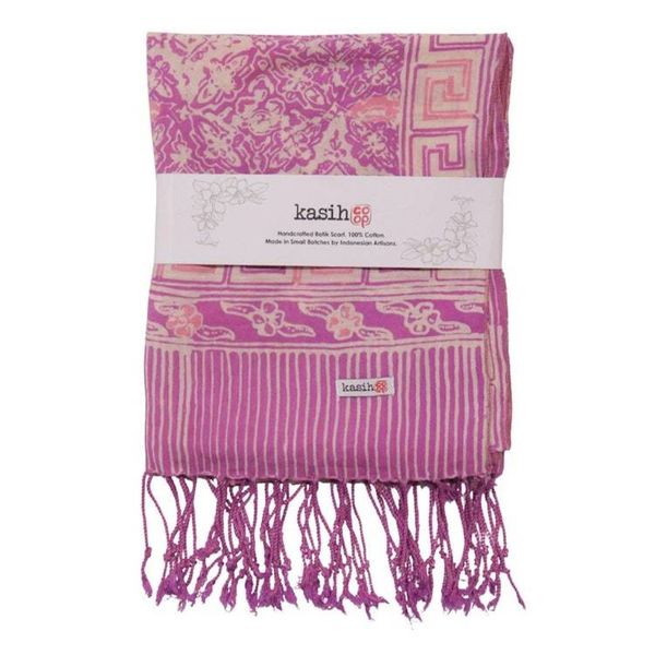 Alternate image for Handmade Batik Scarf - soft Cotton - Lavender Love