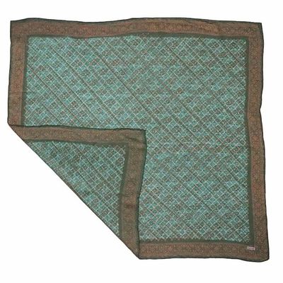 Alternate image for Large 39 Hand Dyed Batik Bandana, 100% Soft Cotton, Leaf Grid