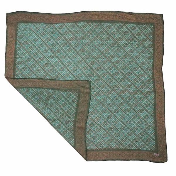 Alternate image for Large 39 Hand Dyed Batik Bandana, 100% Soft Cotton, Leaf Grid