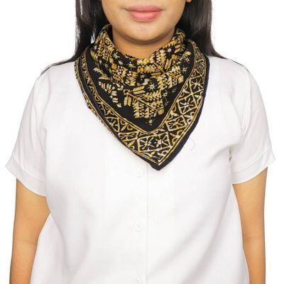 Primary image for Hand Dyed Batik Bandana, 100% Soft Cotton, Shadow & Soil, Black Brown