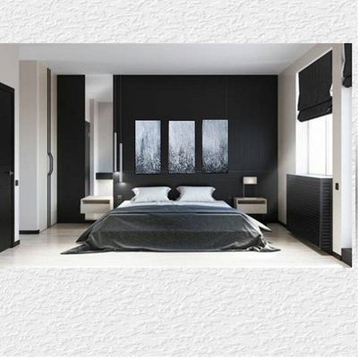 Alternate image for Black Sea - Original 3-Piece Abstract Impasto Triptych Painting on Gallery Wrapped Canvas - 10 x 20 x 1.5 Each - Ready to Hang - Free Shipping