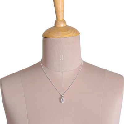 Alternate image for Freeform Quartz Jewel and Sterling Silver Pendant Necklace Fragment of Heaven