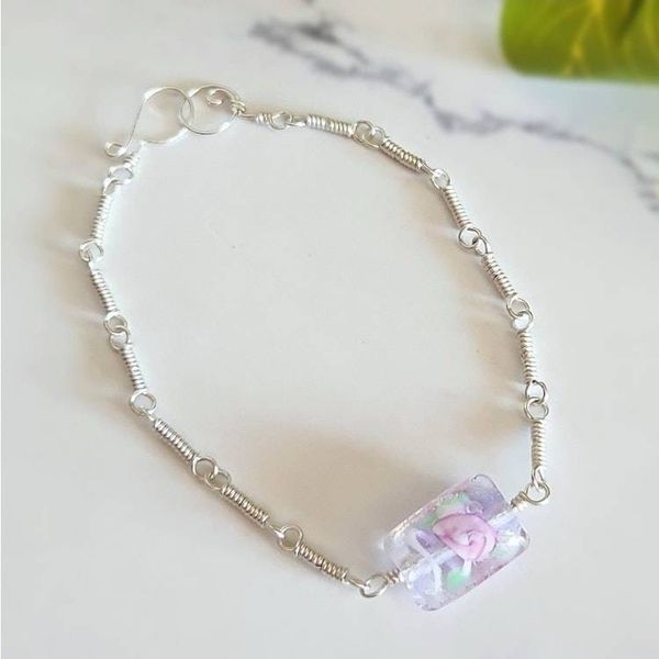 Alternate image for Sterling Silver Rose Bracelet