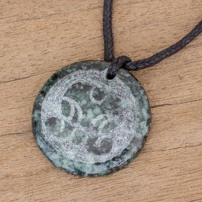 Primary image for Jade Pendant Necklace of Mayan Spirit Batz from Guatemala Batz Medallion
