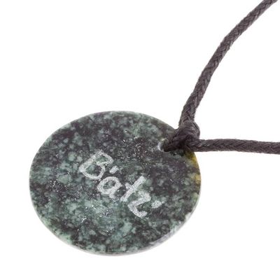 Alternate image for Jade Pendant Necklace of Mayan Spirit Batz from Guatemala Batz Medallion