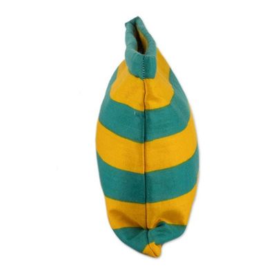 Alternate image for Striped Teal Yellow Cotton Toiletry Case Journal 2-Piece Set Sunbeam Wanderer