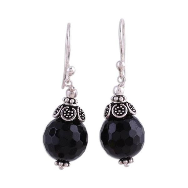 Alternate image for Onyx dangle earrings Jaipur Sonnet