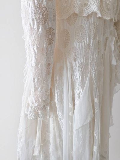 Alternate image for Romantic, Bohemian, cream lace two-piece dress and jacket.
